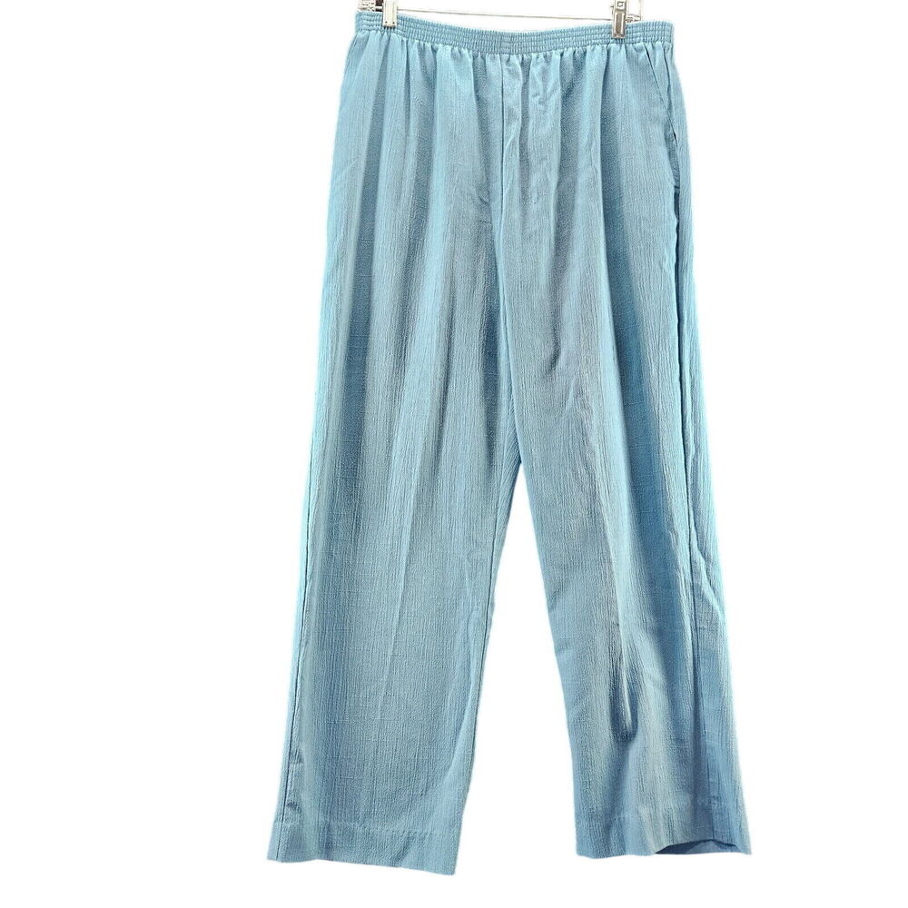 Alfred Dunner Womens Pants Blue Size 16w Polyester Blend Elastic Waist Pockets